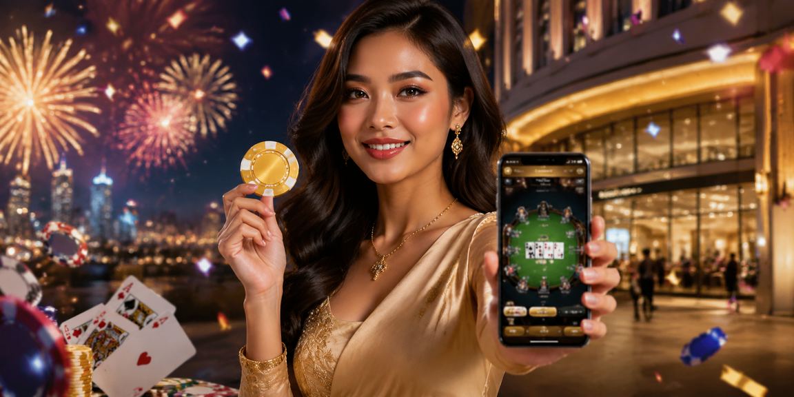 Permainan poker bergaya Genting Highlands dengan meja kasino Malaysia yang meriah